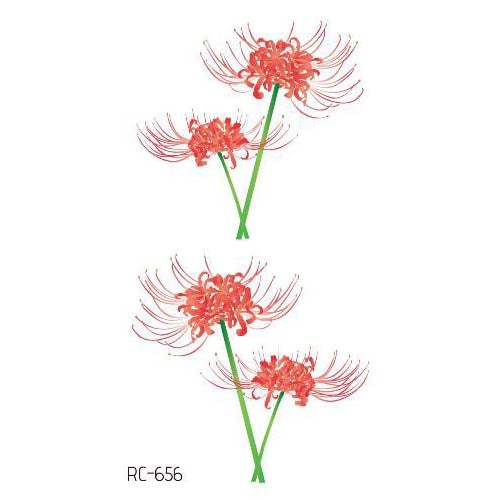 Small Pink Red Spider Lily Tattoo 