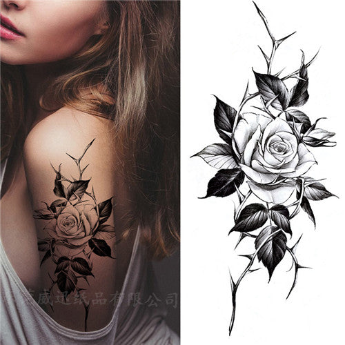 Thorn Rose Flower Tattoos 