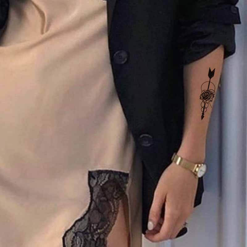 Arrow Flower Tattoo Temporary Tattoo Fake Tattoo