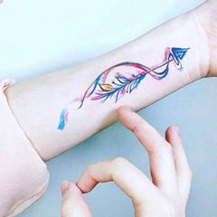 Watercolor Double Arrow Temporary Tattoo Fake Tattoo