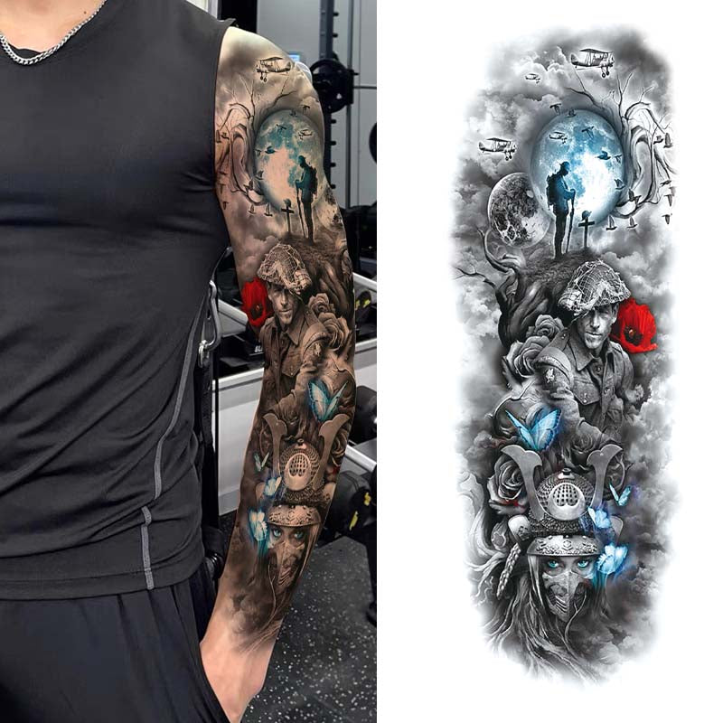 Keep an Eye on Lion Sleeve Tattoo