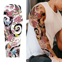 Butterfly Flower Sleeve Tattoo