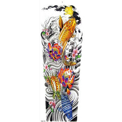 Colorful koi fish Sleeve Tattoo