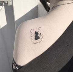 Cute Black Cat Tattoo