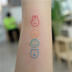 Cute Animal Face Outline Tattoo