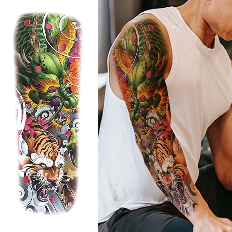 Dragon Tiger Sleeve Tattoo