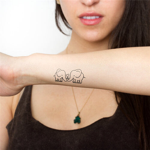 Elephant Outline Temporary Tattoo