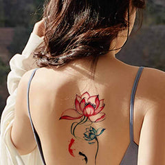 Lotus and Goldfish Temporary Tattoo