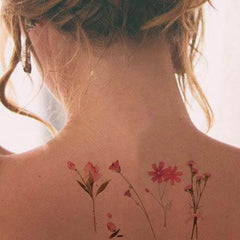 Pink Flower Bouquet Temporary Tattoo