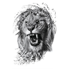 Angry Lion Temporary Tattoo