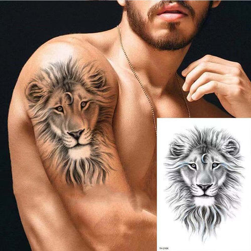 Moon Lion Temporary Tattoo Fake Tattoo