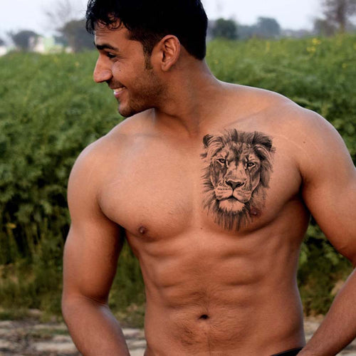 Lion Chest Tattoo