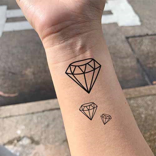 Geometric Diamond Tattoo Outline 