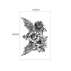 clock and rose tattoo