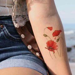 Poppy Flower Temporary Tattoo