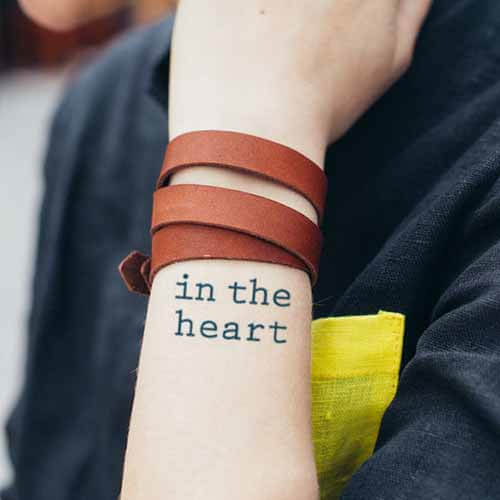 Simple Lettering Tattoo - In the Heart 