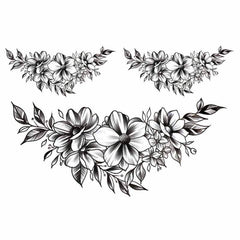 Flower Underboob Temporary Tattoo