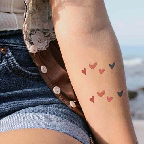 Watercolor Heart Temporary Tattoos